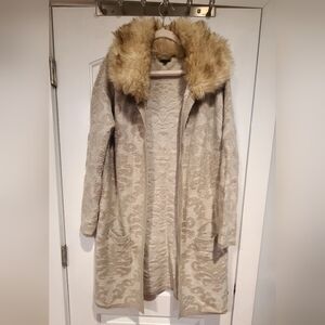 Coco+Carmen taupe long open  cardigan sweater size s/m